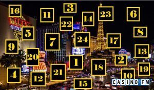 Adventskalendar mit Las Vegas Hintergrund | casinoFM Markenbild