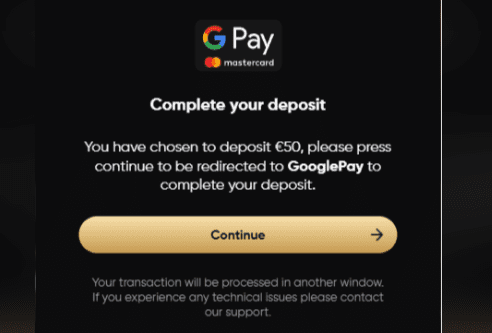 Google Pay Einzahlung bestätigen