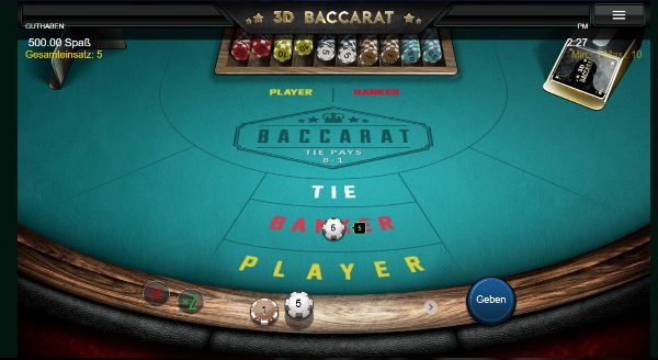 3D Baccarat von Iron Dog Studios