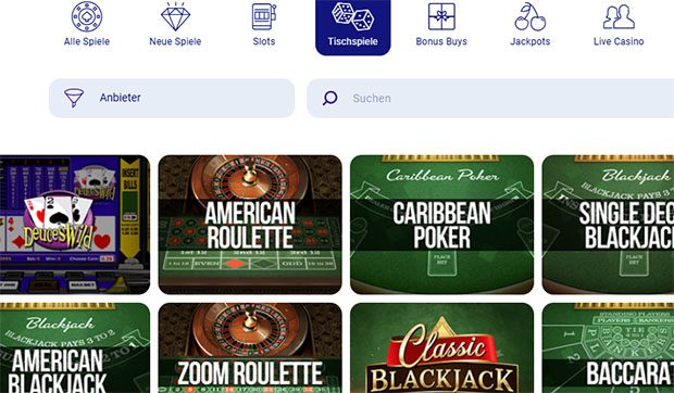 BluVegas Tischspiele