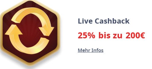 Live Casino Bonus & Cashback