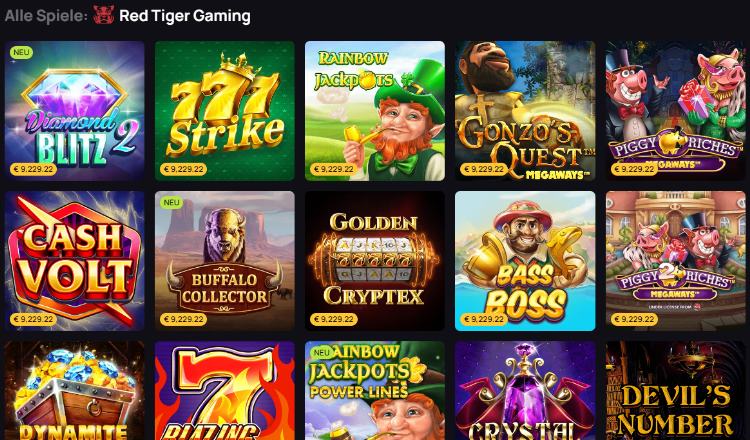 Betandplay Red Tiger Spiele