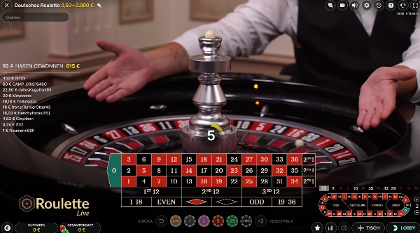 Deutsches Roulette Live Casino Spiel von Evolution Gaming