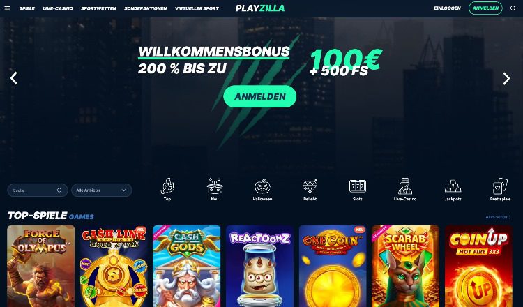 Playzilla Webseite