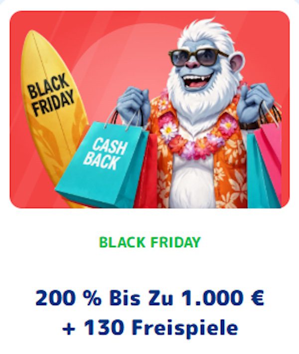 200% Black Friday Bonus CasinoJoy