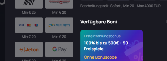 MiFinity im Betandplay Casino