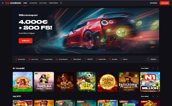 N1 Casino Webseite