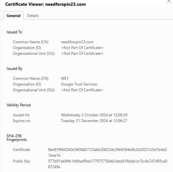 Need for Spin SSL-Verschlüsselung