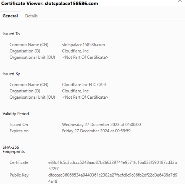 Slots Palace SSL-Verschlüsselung