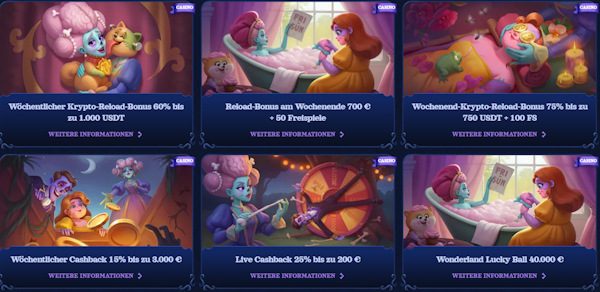 Eine Auswahl der Casombie Boni