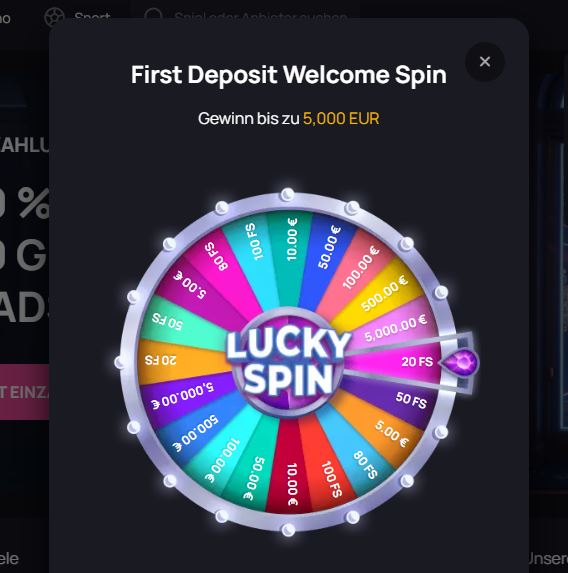 Betandplay Glücksrad (Welcome Spin)