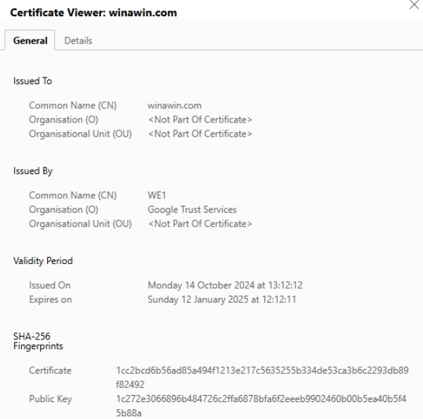 Winawin SSL-Verschlüsselung