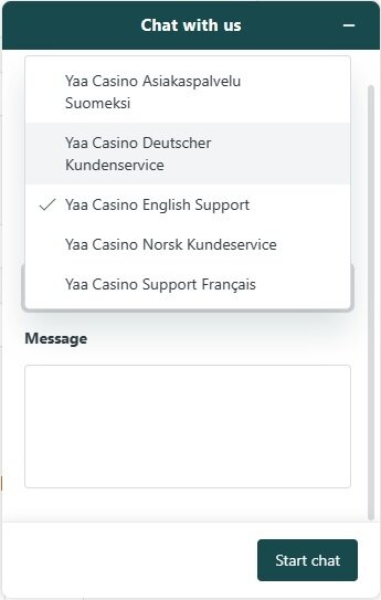 Yaa Casino Live Chat