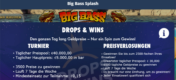 Drops & Wins bei Big Bass Splash