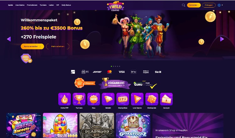 iWild Casino Startseite