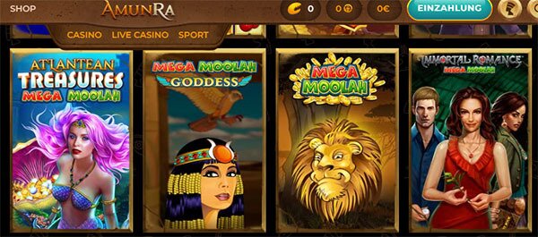Mega Moolah im AmunRa Casino