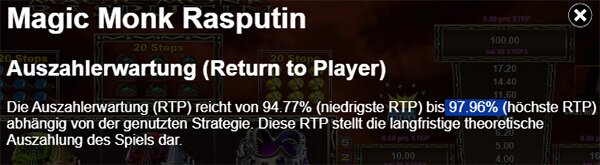 Magic Monk Rasputin RTP