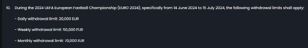 Starzino Auszahlungslimits zur EM