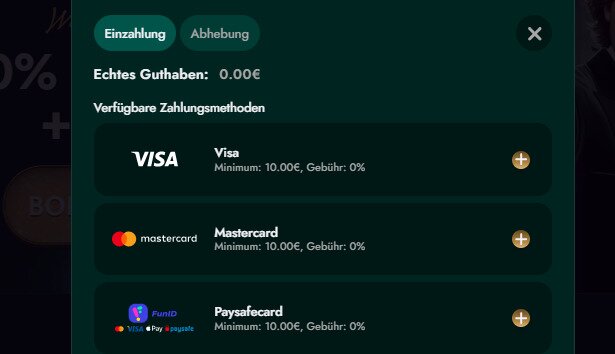 Cashed Casino Einzahlung