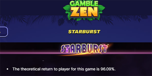 Gamblezen Starburst RTP