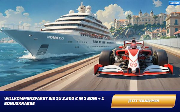 Wonaco 2500€ + 200 Freispiele