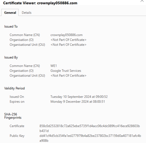 CrownPlay SSL-Verschlüsselung