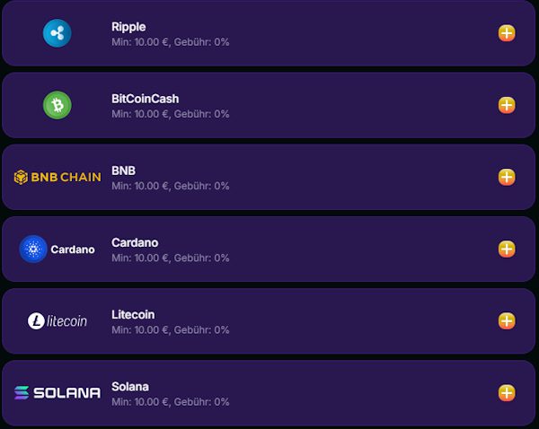 NovaJackpot Kryptowährungen
