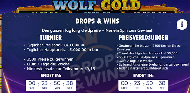 Drops and Wins Wolf Gold