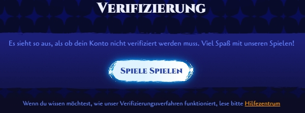 Spinight Kontoverifizierung