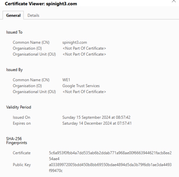 Spinight SSL-Verschlüsselung