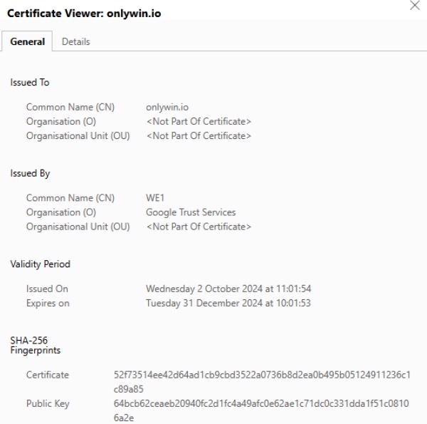 Onlywin SSL-Verschlüsselung