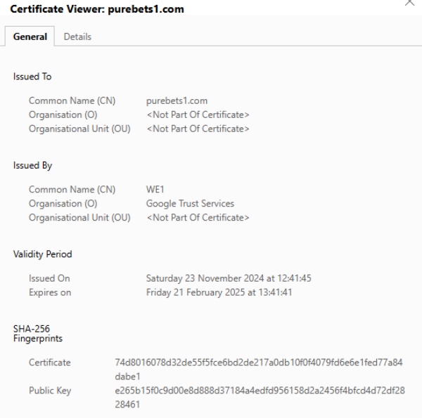 PureBets SSL-Verschlüsselung