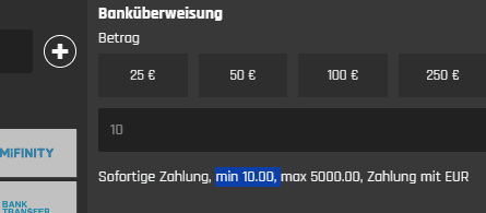 Casino Universe 10€ Einzahlung