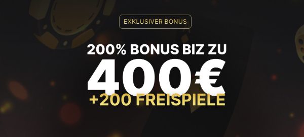 Bull Casino Bonus - Exklusives Angebot: 200% bis 400€ + 200 FS