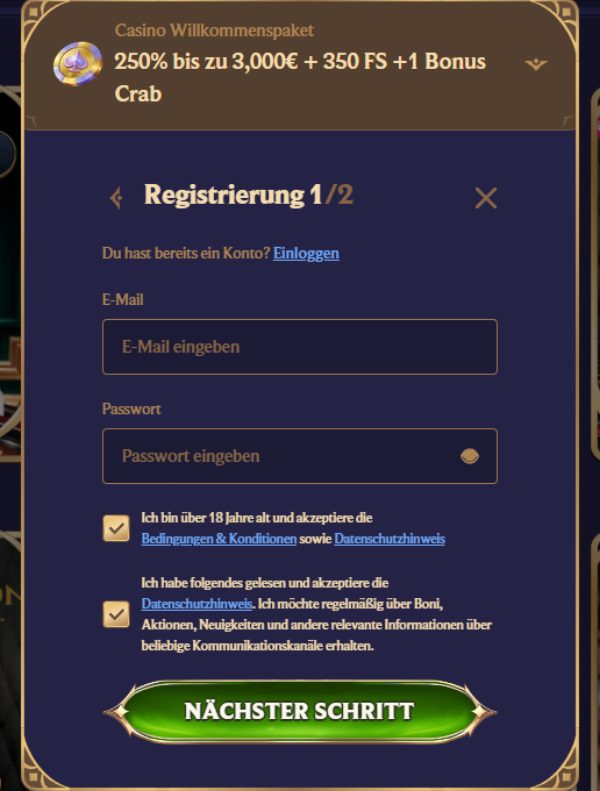 Divaspin Casino Registrierung