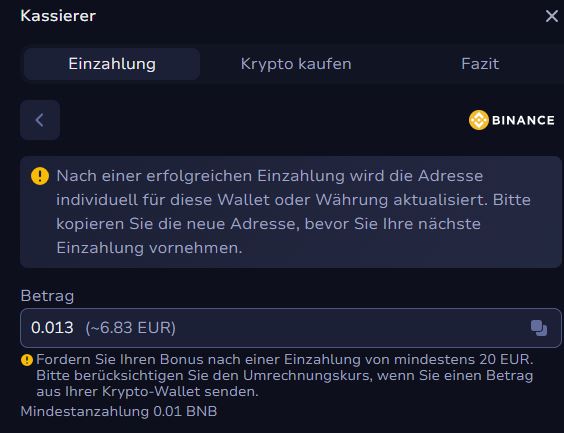 Binance Einzahlung 7Bit Casino
