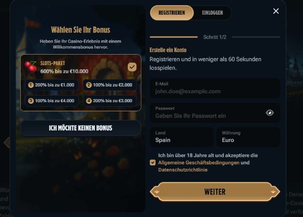 Kingdom Casino Registrierung