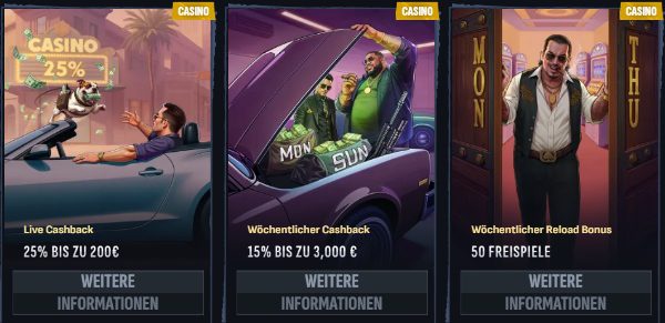 Mafia Casino Bonusangebote: Cashback und Reload