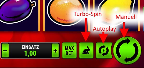 Optionen wie Autoplay bei Sizzling Hot