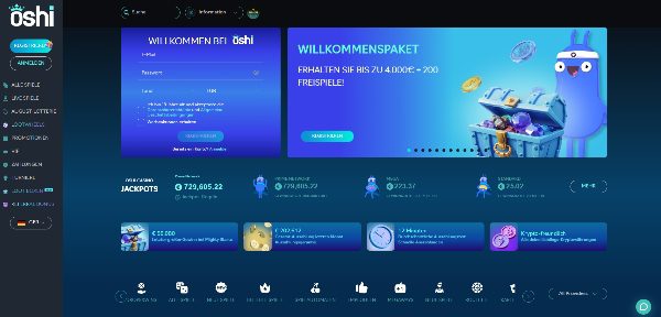 Oshi Casino Startseite