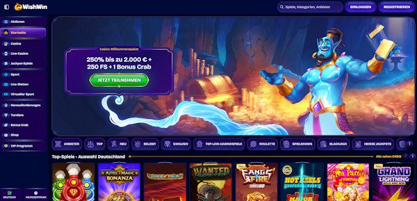 Wishwin Casino Startseite