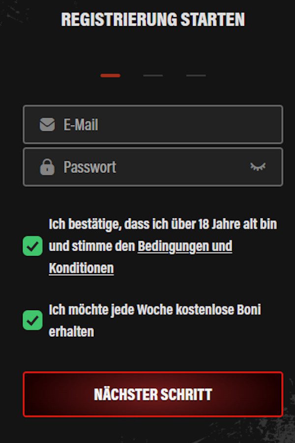 Jokery Casino Anmeldeformular