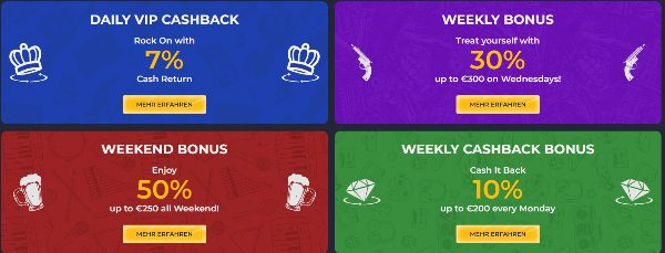 Täglich wechselnde Rolling Slots Boni