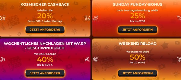 Vegazone Bonus für Bestandskunden