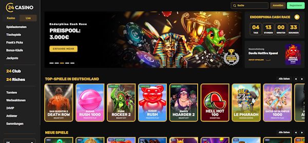 Startseite von 24Casino