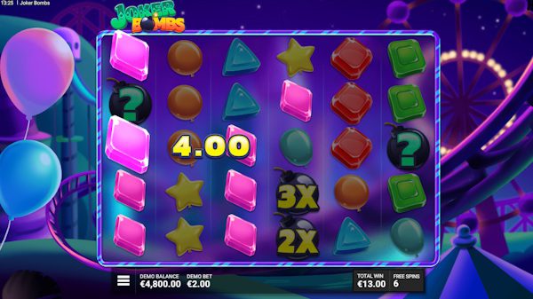 Joker Bombs Freispiele mit Multiplikatoren