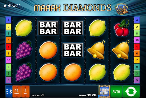 Maaax Diamonds Golden Nights von Gamomat