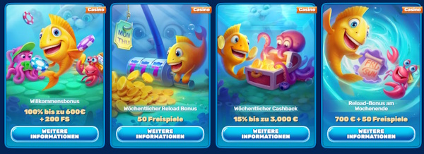 Spinfin Reload-Boni und Cashback