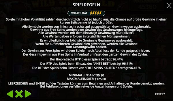 Wild West Gold Megaways Spielregeln