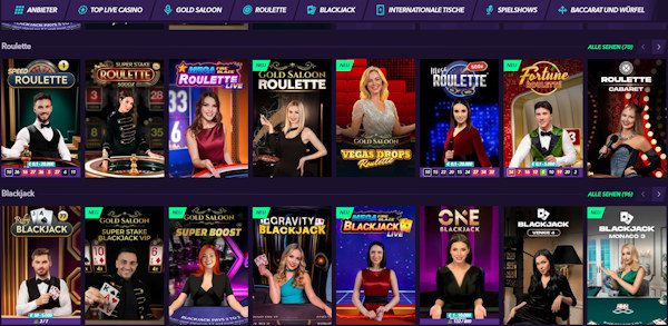 Naobet Live Casino Spiele